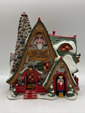 Department 56 2002 Vintage North Pole Hand Carved Nut Cracker Factory 56.56753